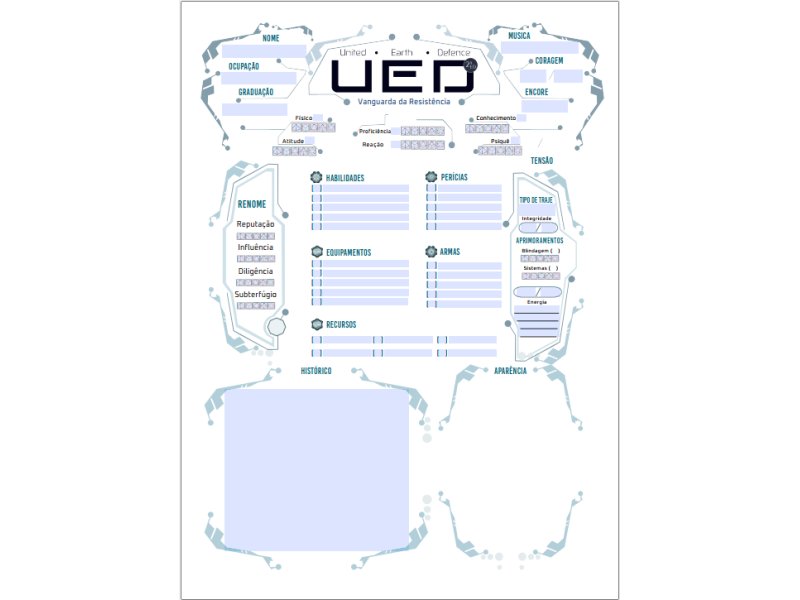 [PDF] UED -  Ficha de Personagem